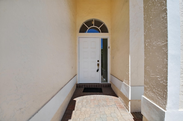 17213 Balboa Point Way, Boca Raton, FL 33487 - doorway to property with stucco siding
