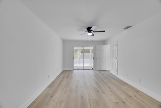 2432 SE Floresta Dr, Port Saint Lucie, FL 34984 - empty room featuring ceiling fan and light wood-style floors