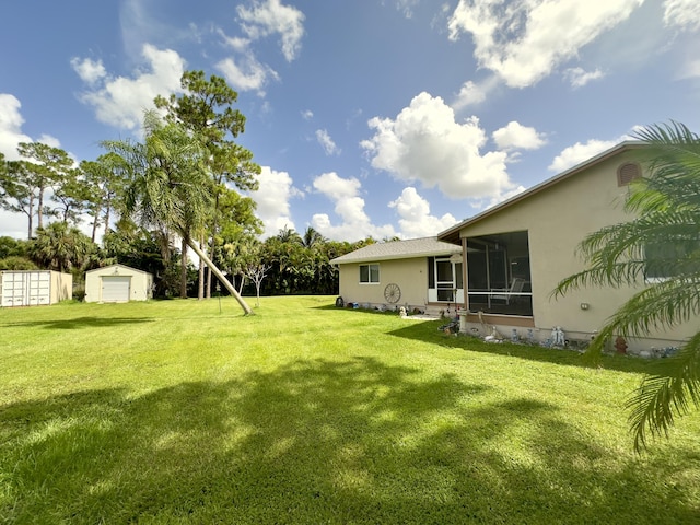 14895 24th Cir N, Loxahatchee Groves, FL 33470 - view of green lawn featuring a sunroom and an outbuilding