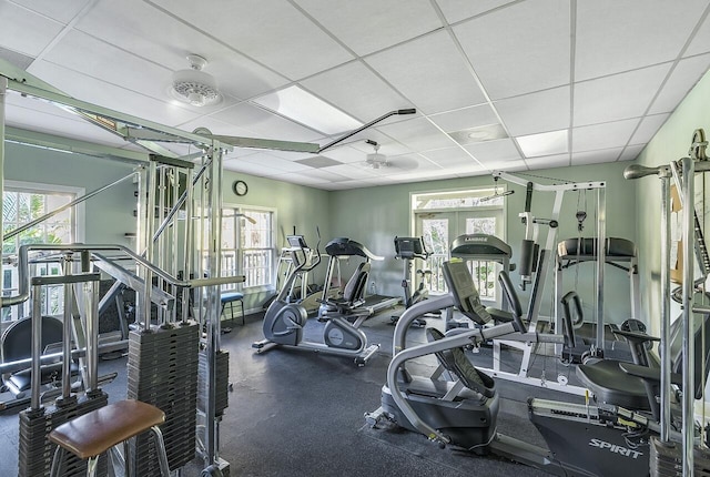 420 Hawthorne Ln, Vero Beach, FL 32962 - gym with a drop ceiling