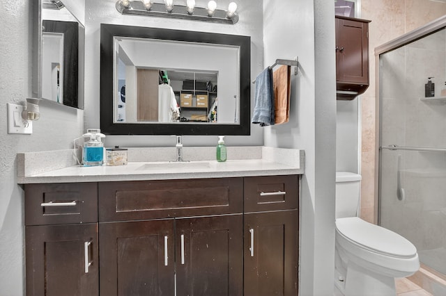 1005 NW 53rd St, Deerfield Beach, FL 33064 - full bathroom featuring a stall shower, vanity, and a textured wall