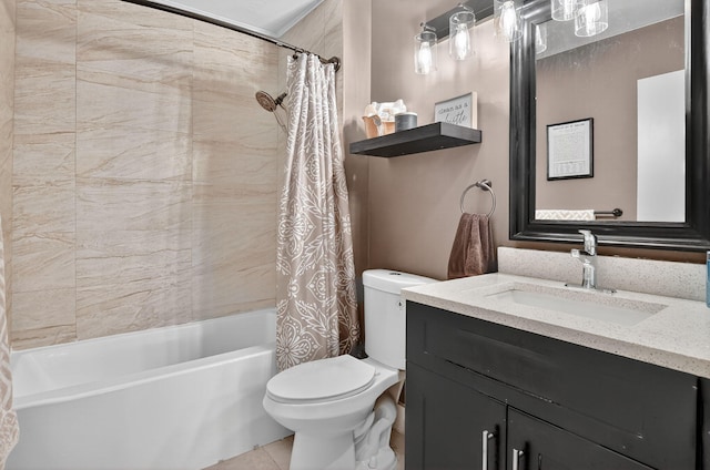1005 NW 53rd St, Deerfield Beach, FL 33064 - full bath featuring shower / tub combo with curtain, vanity, and tile patterned floors