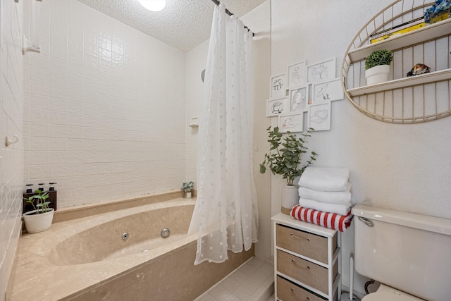 3809 Island Club Cir E, Lake Worth, FL 33462 - full bath with a textured ceiling, a combined bath / shower with jetted tub, and tile patterned flooring