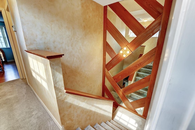 3809 Island Club Cir E, Lake Worth, FL 33462 - staircase with carpet flooring and baseboards