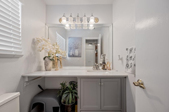 3809 Island Club Cir E, Lake Worth, FL 33462 - half bathroom with vanity and a chandelier