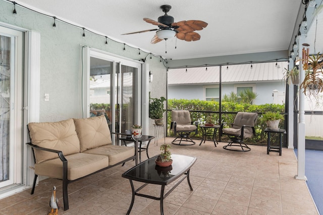 5647 SE Sailfish Way, Stuart, FL 34997 - sunroom / solarium featuring ceiling fan and outdoor lounge area