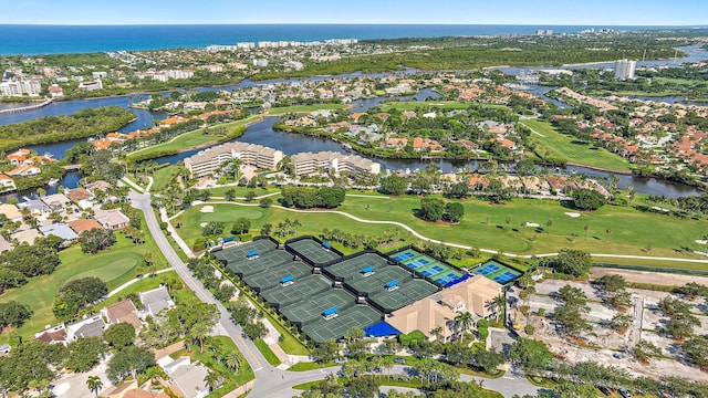 3733 Cape Pointe Cir, Jupiter, FL 33477 - aerial view of property's location with a large body of water and nearby suburban area