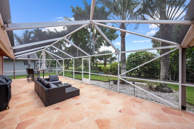 6572 Brookhurst Cir, Lake Worth, FL 33463 - view of patio / terrace with a lanai
