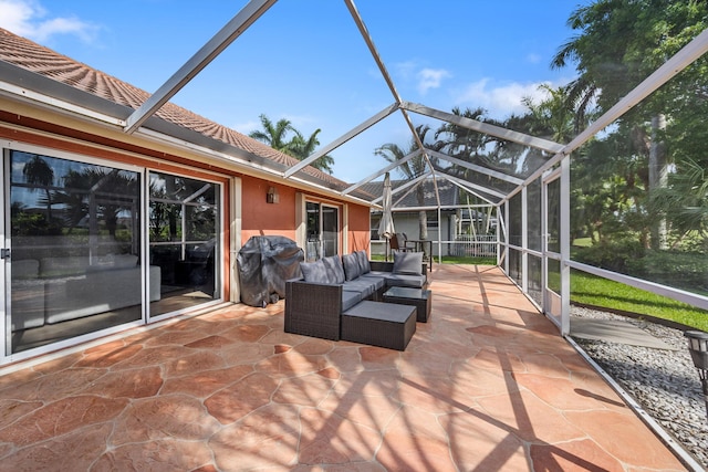 6572 Brookhurst Cir, Lake Worth, FL 33463 - sunroom / solarium with an outdoor living space and lofted ceiling