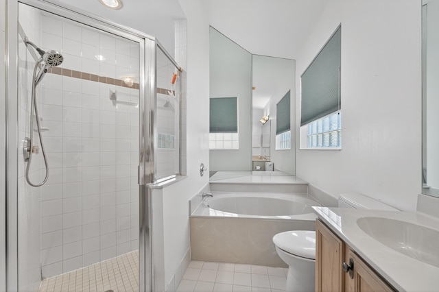 3002 SE Brierwood Pl, Stuart, FL 34997 - full bath with vanity, a bath, a stall shower, and tile patterned floors