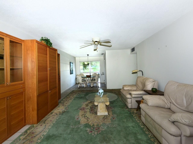 2 Golfs Edge Unit F, West Palm Beach, FL 33417 - living room with ceiling fan