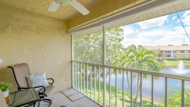 1563 SE Royal Green Cir Unit B-204, Port Saint Lucie, FL 34952 - balcony featuring a water view and ceiling fan