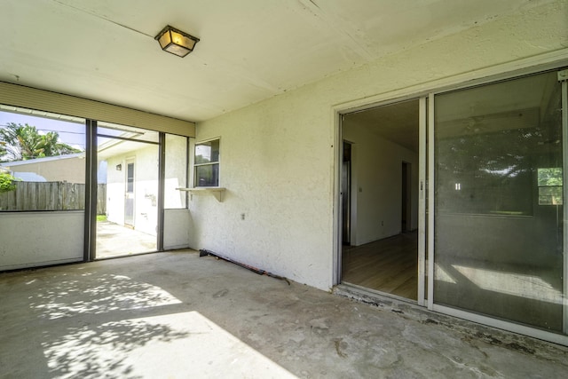 view of unfurnished sunroom