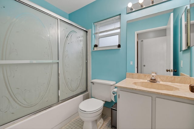 18541 Cherborg Dr Unit D, Boca Raton, FL 33496 - bathroom with vanity, enclosed tub / shower combo, and tile patterned floors