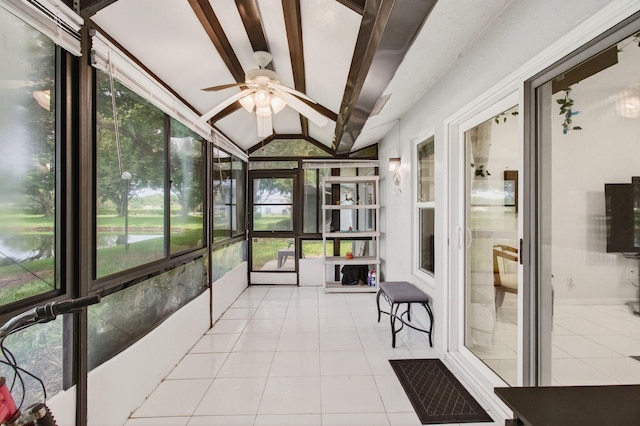 18541 Cherborg Dr Unit D, Boca Raton, FL 33496 - sunroom featuring a ceiling fan