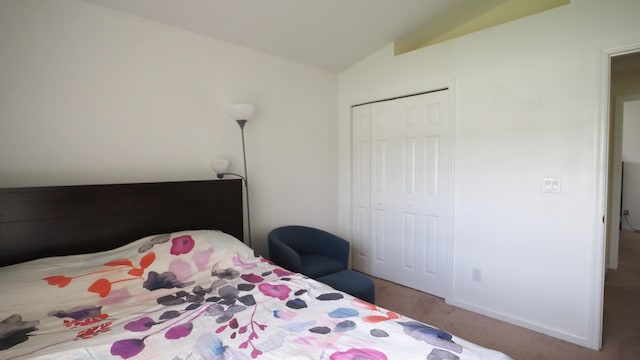 5705 NW Crocus Ave, Port Saint Lucie, FL 34986 - carpeted bedroom with lofted ceiling and a closet