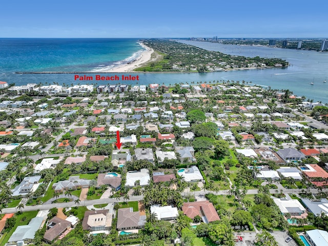 219 Claremont Ln, Palm Beach Shores, FL 33404 - aerial view of property and surrounding area featuring a nearby body of water and nearby suburban area