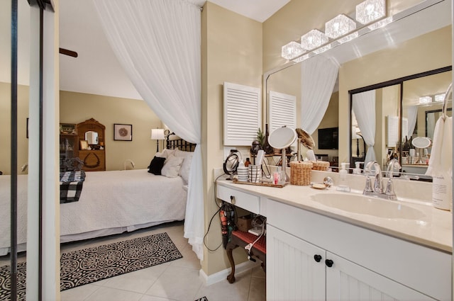 5707 Parkwalk Cir E, Boynton Beach, FL 33472 - bathroom with tile patterned floors, ensuite bathroom, and vanity