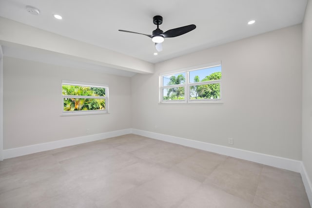 77 Fairview E, Tequesta, FL 33469 - empty room with ceiling fan and recessed lighting