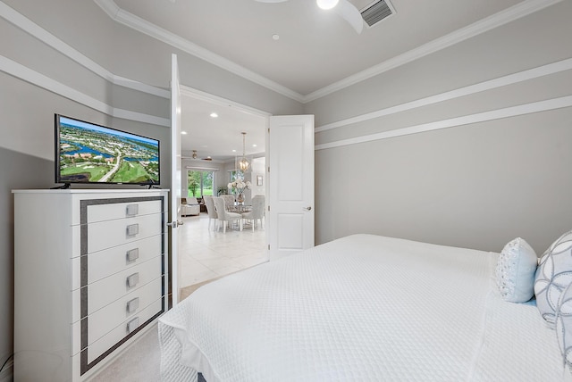 171 Tresana Blvd Unit 129, Jupiter, FL 33478 - bedroom with crown molding and recessed lighting