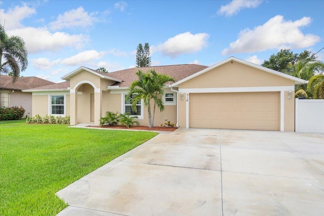 516 SW Crawfish Dr, Port Saint Lucie, FL 34953 - ranch-style home with stucco siding, concrete driveway, and an attached garage