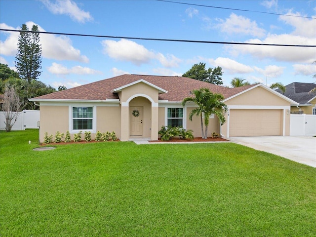 516 SW Crawfish Dr, Port Saint Lucie, FL 34953 - single story home featuring stucco siding, concrete driveway, a garage, and roof with shingles