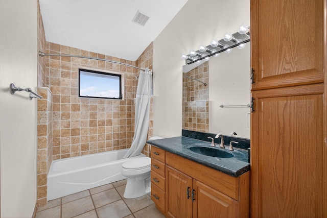 11085 86th St N, Palm Beach Gardens, FL 33412 - full bath with tile patterned floors, shower / bath combination with curtain, and vanity
