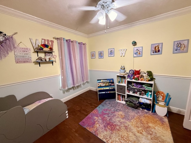 1114 SW Del Rio Blvd, Port Saint Lucie, FL 34953 - sitting room featuring ceiling fan, wood finished floors, and ornamental molding