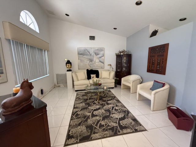 11095 Baybreeze Way, Boca Raton, FL 33428 - living area with lofted ceiling and light tile patterned floors