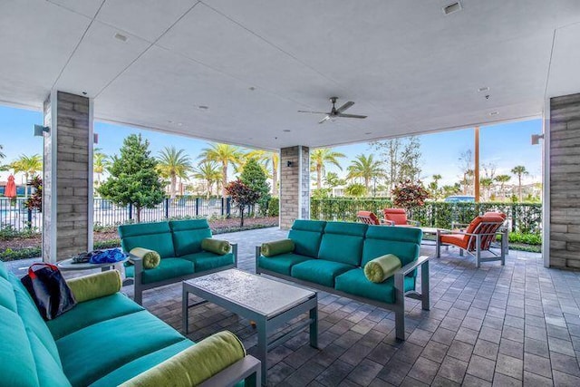 5178 Beckman Ter, Palm Beach Gardens, FL 33418 - view of patio / terrace featuring outdoor lounge area and a ceiling fan