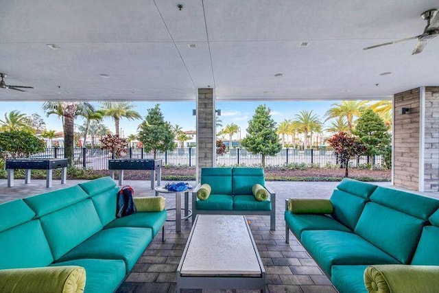 5178 Beckman Ter, Palm Beach Gardens, FL 33418 - view of patio featuring an outdoor hangout area and a ceiling fan