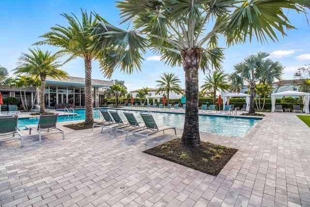 5178 Beckman Ter, Palm Beach Gardens, FL 33418 - community pool with a gazebo and a patio
