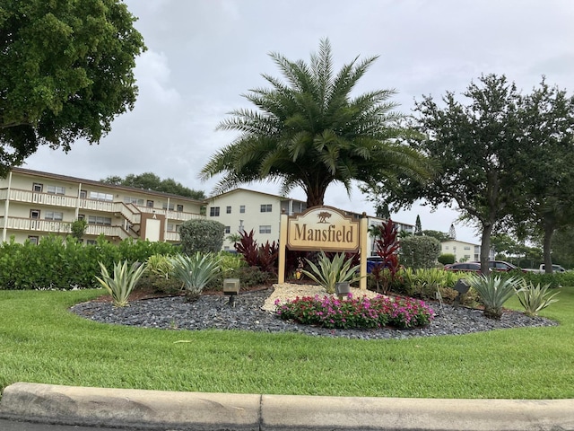 353 Mansfield I Unit 353I, Boca Raton, FL 33434 - community / neighborhood sign featuring a lawn