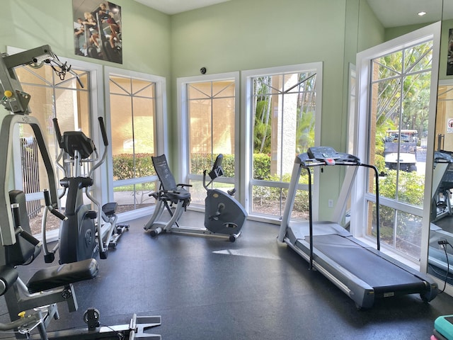 4855 Via Palm Lks Unit 904, West Palm Beach, FL 33417 - workout area featuring plenty of natural light
