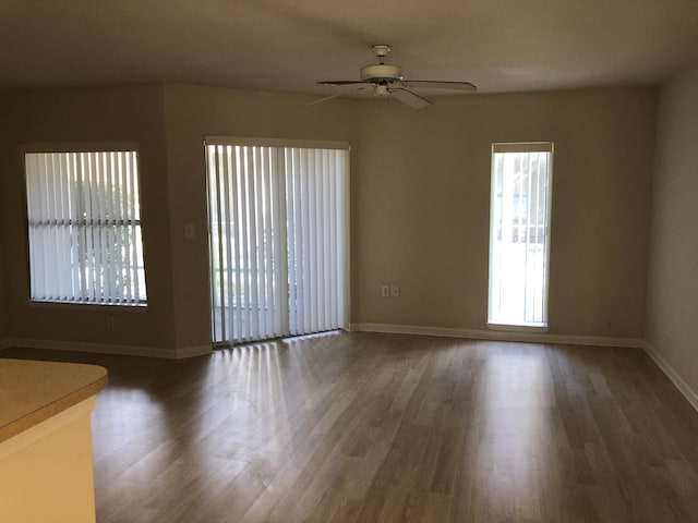 4855 Via Palm Lks Unit 904, West Palm Beach, FL 33417 - unfurnished room with wood finished floors and ceiling fan