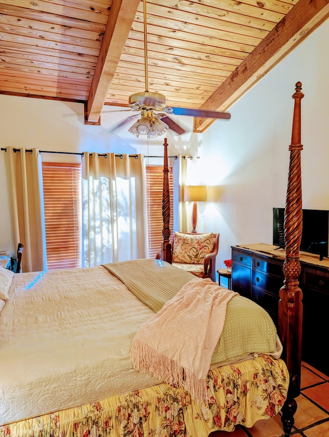 2904 N 35th Ter, Hollywood, FL 33021 - bedroom featuring a wooden ceiling with exposed beams