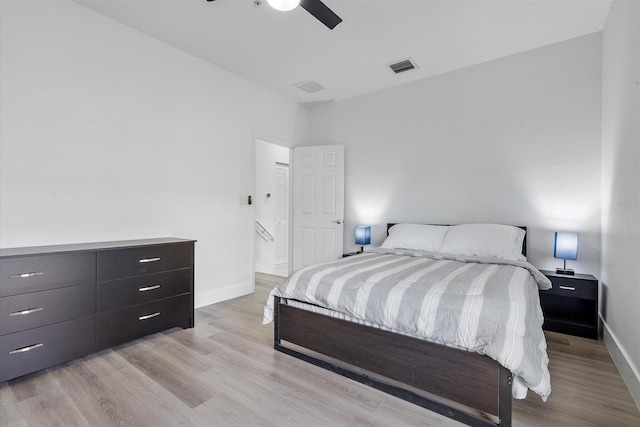 2536 SW 14th Ave Unit 1102, Fort Lauderdale, FL 33315 - bedroom with light wood-style flooring and ceiling fan