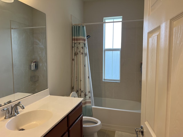 3303 E Mallory Blvd, Jupiter, FL 33458 - bathroom featuring vanity, shower / tub combo, and tile patterned flooring