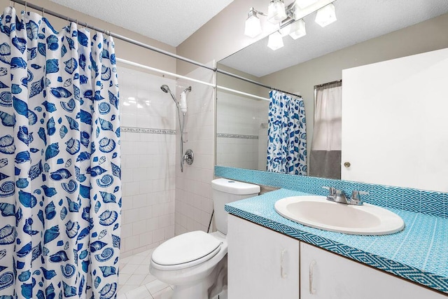 1530 Cypress Way Unit E, Palm Springs, FL 33406 - full bathroom featuring vanity, tiled shower, and a textured ceiling