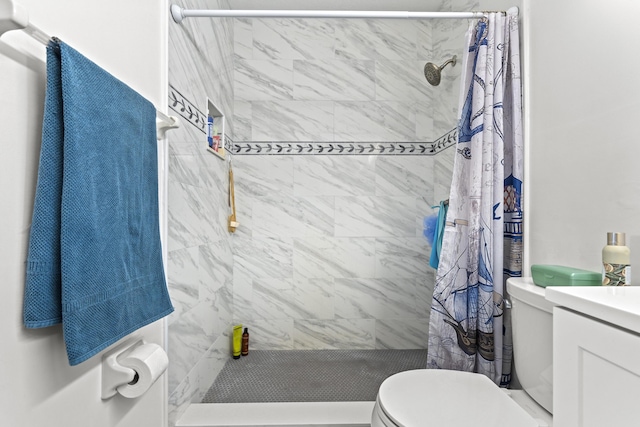 2950 SE Ocean Blvd Unit 119-6, Stuart, FL 34996 - full bathroom featuring a stall shower and vanity