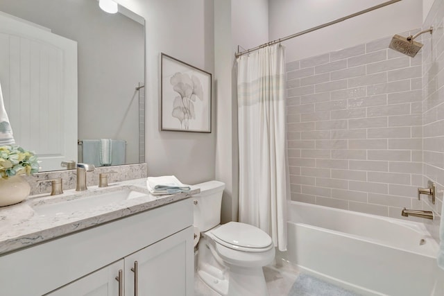 572 SE Villandry Way, Port Saint Lucie, FL 34984 - bathroom with vanity and shower / bath combo with shower curtain
