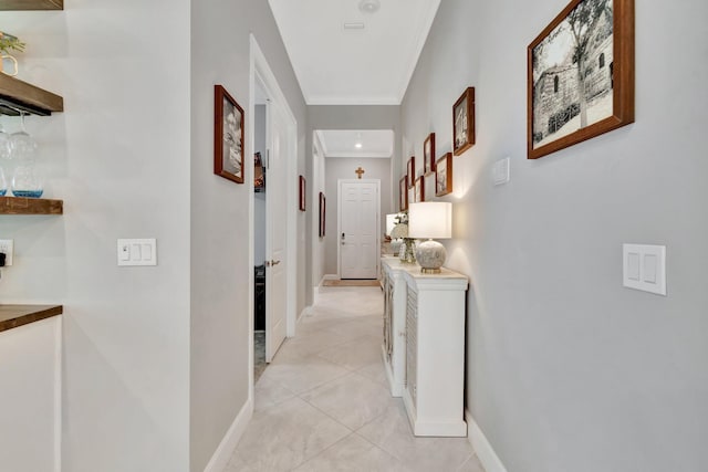 572 SE Villandry Way, Port Saint Lucie, FL 34984 - hall featuring crown molding and light tile patterned floors