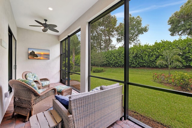 572 SE Villandry Way, Port Saint Lucie, FL 34984 - sunroom featuring ceiling fan