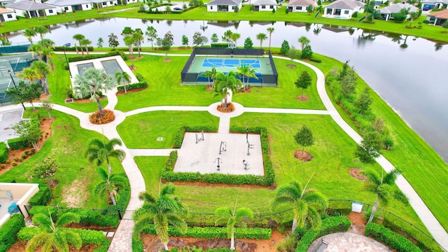 572 SE Villandry Way, Port Saint Lucie, FL 34984 - aerial view of residential area with a large body of water