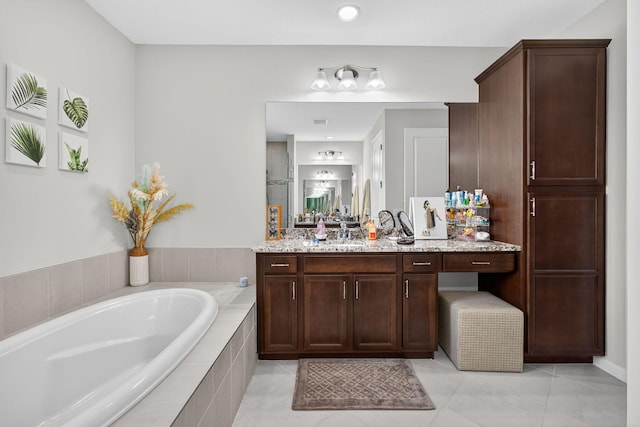 16360 Oakview Dr, Westlake, FL 33470 - full bath with vanity, a bath, and tile patterned floors