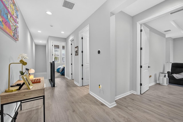 16360 Oakview Dr, Westlake, FL 33470 - hallway with light wood-style floors and recessed lighting