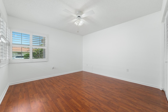 9904 Summerbrook Ter Unit C, Boynton Beach, FL 33437 - empty room with wood finished floors, a ceiling fan, and a textured ceiling