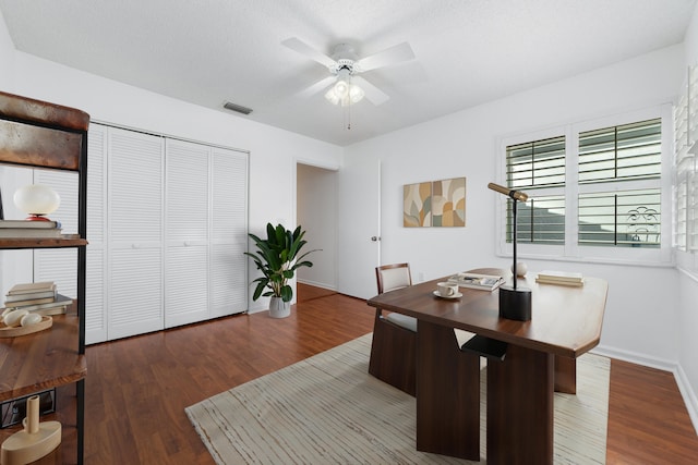 9904 Summerbrook Ter Unit C, Boynton Beach, FL 33437 - home office with wood finished floors and a ceiling fan