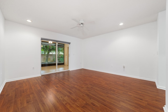 9904 Summerbrook Ter Unit C, Boynton Beach, FL 33437 - spare room featuring wood finished floors, a ceiling fan, and recessed lighting