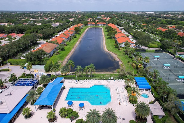 9904 Summerbrook Ter Unit C, Boynton Beach, FL 33437 - drone / aerial view of a large body of water and a pool